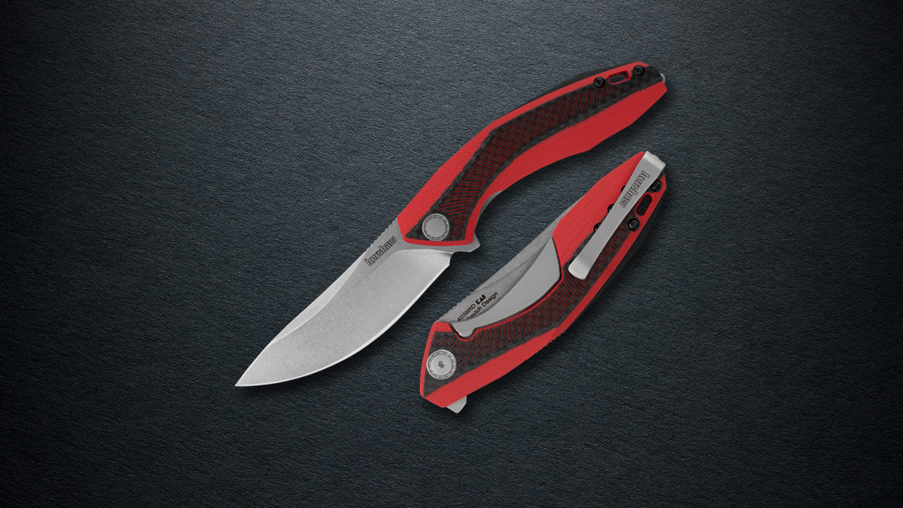 Kershaw Tumbler Folding Knife Red SMKW Exclusive - Smoky Mountain